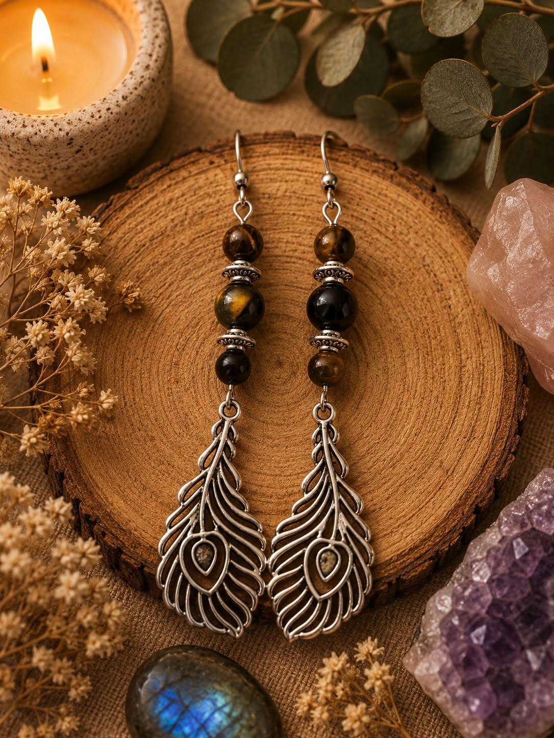 Boucles " Celià " Oeil de Tigre