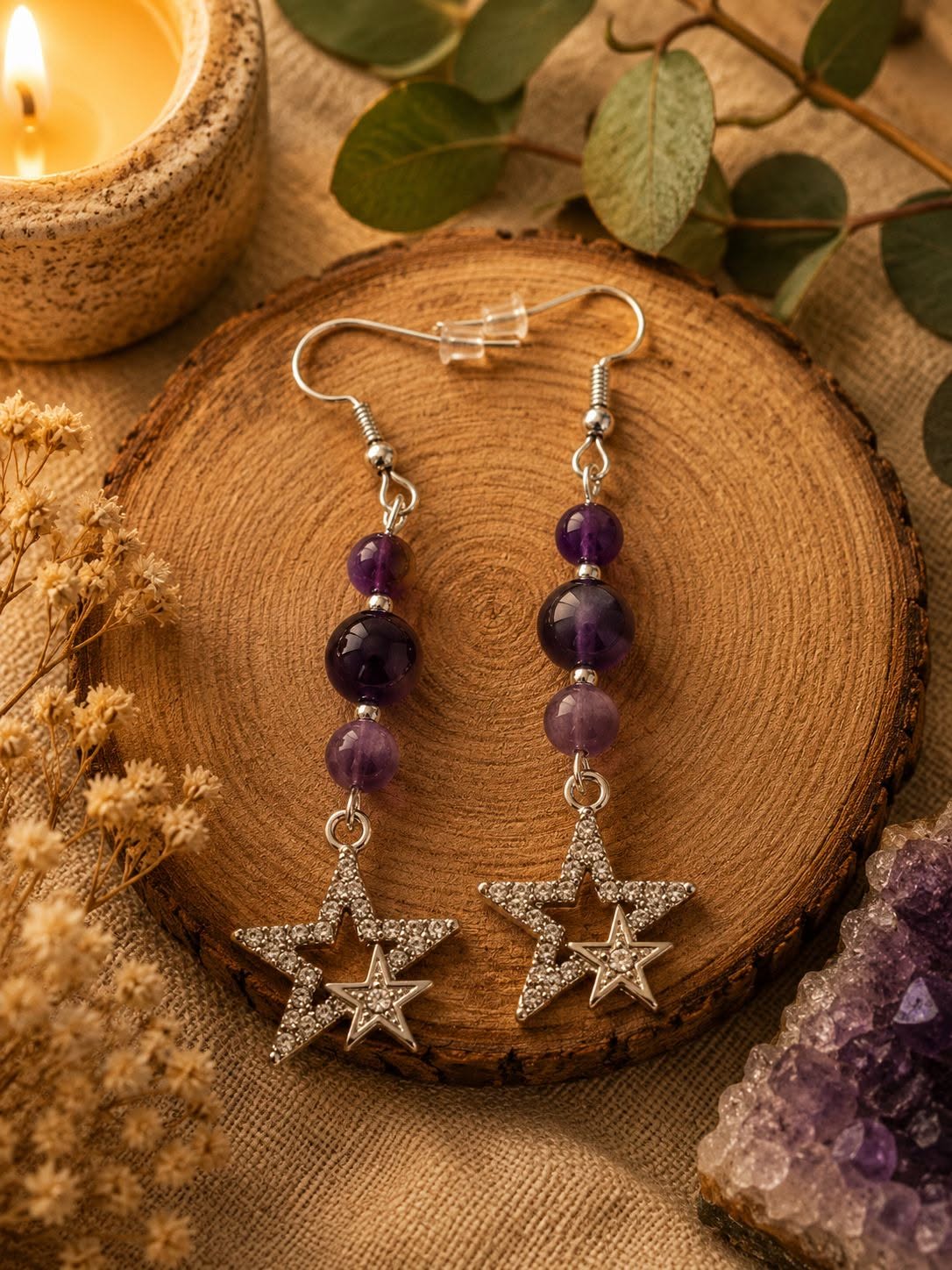 Boucles " Paulin " Améthyste